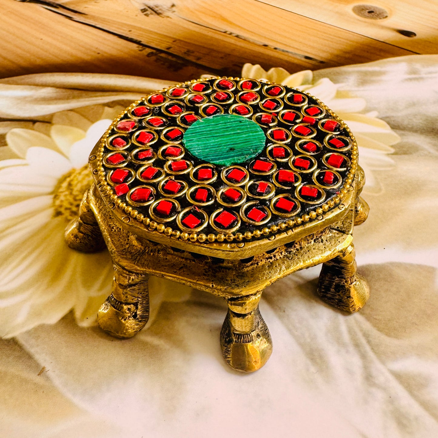 Premium Pure Brass Asana Chowki
