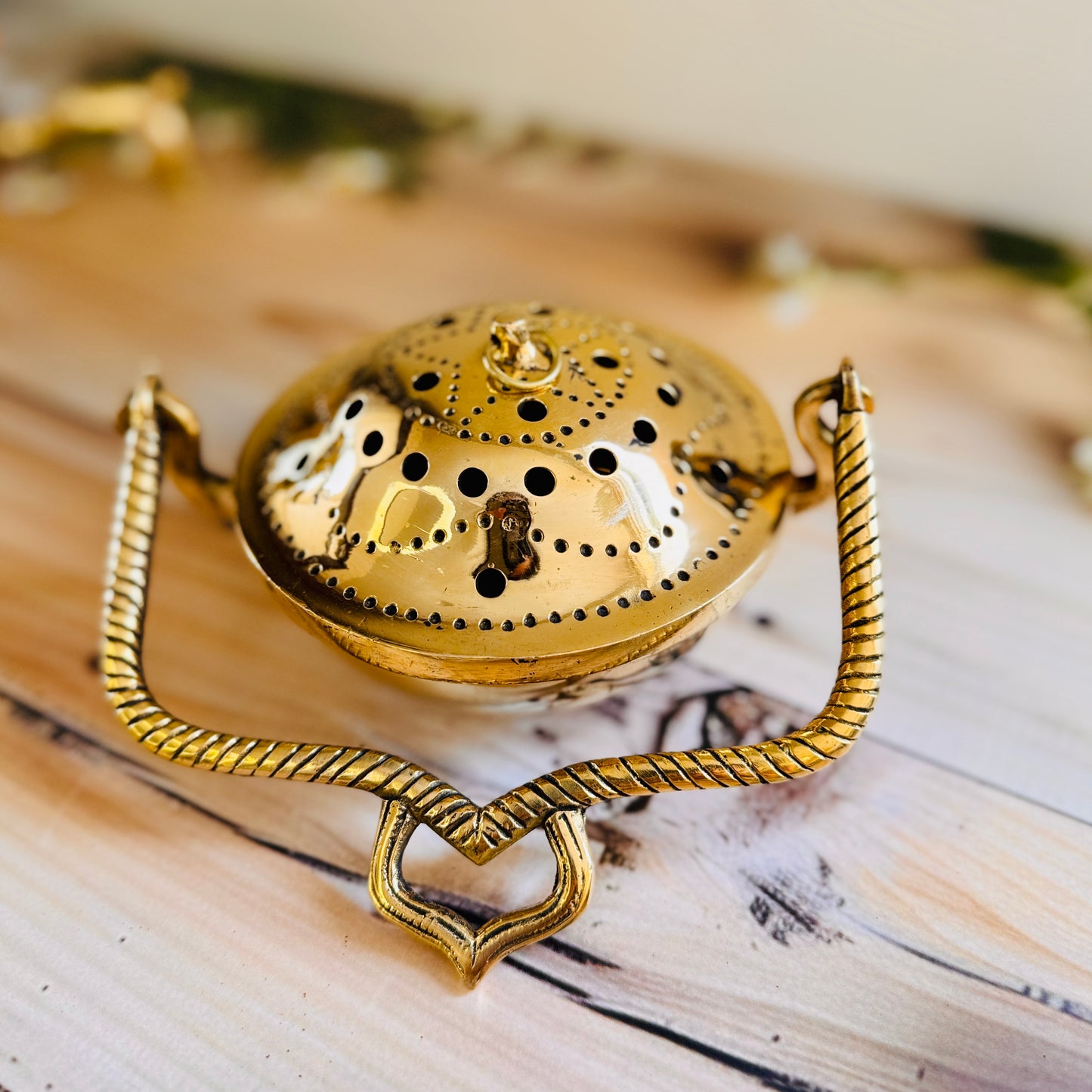 Premium Heavy Brass Dhoop Burner with Peacock & Turtle Design