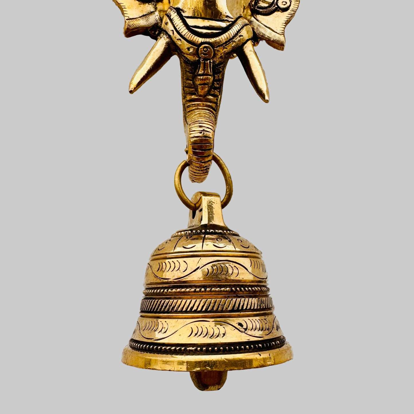 Beautiful Elephant Face Door Knocker with Brass Bell – Traditional Door & Wall Decor