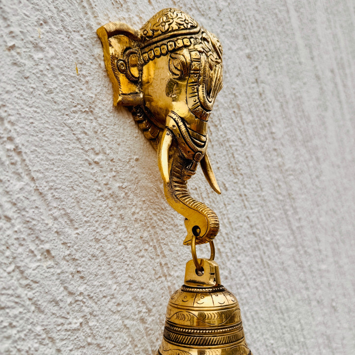 Beautiful Elephant Face Door Knocker with Brass Bell – Traditional Door & Wall Decor