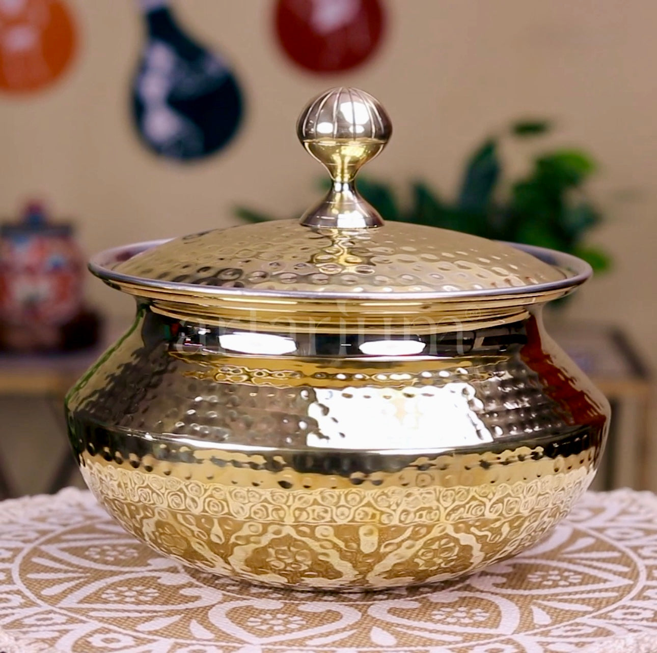 Brass Degchi/Patili with Lid – Premium Brass Degchi for Traditional Cooking