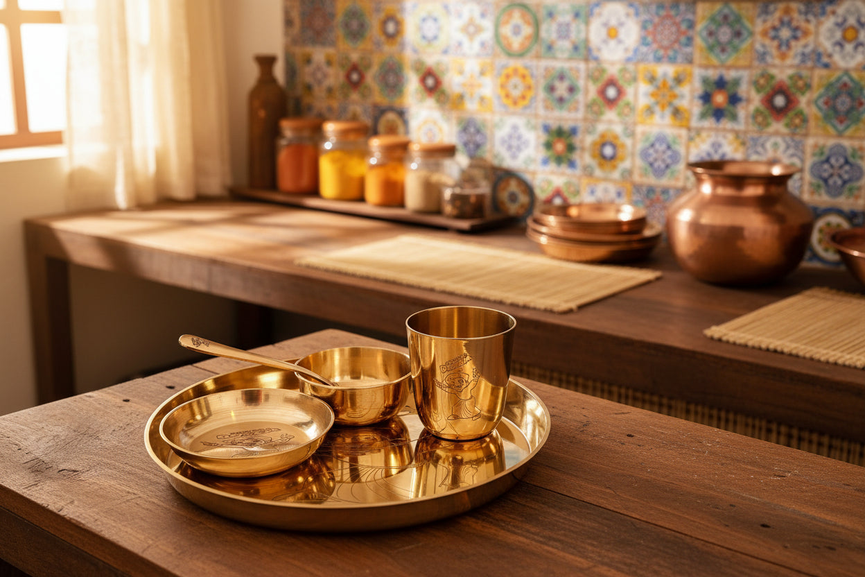 Premium Bronze Baby Thali Set (Two Elegant Designs)