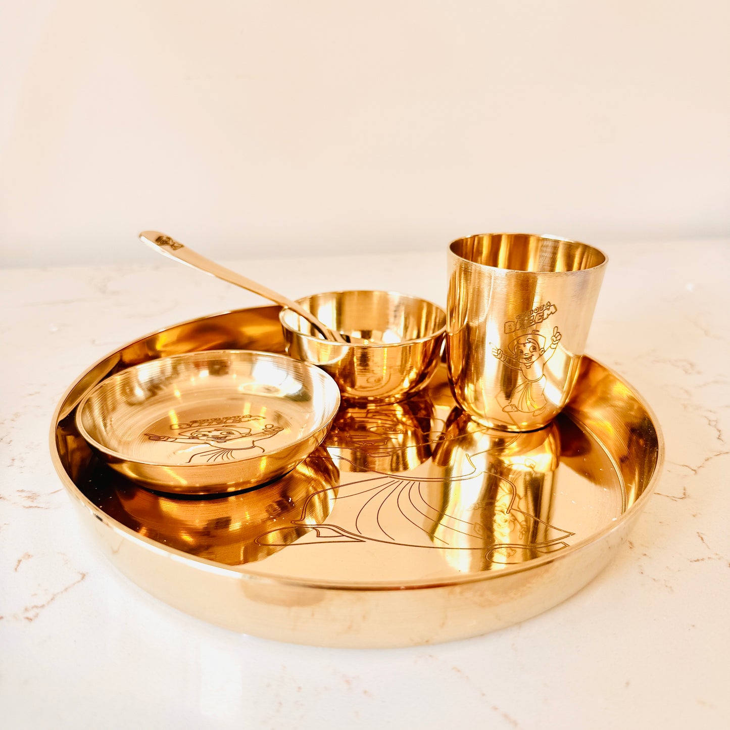 Premium Bronze Baby Thali Set (Two Elegant Designs)