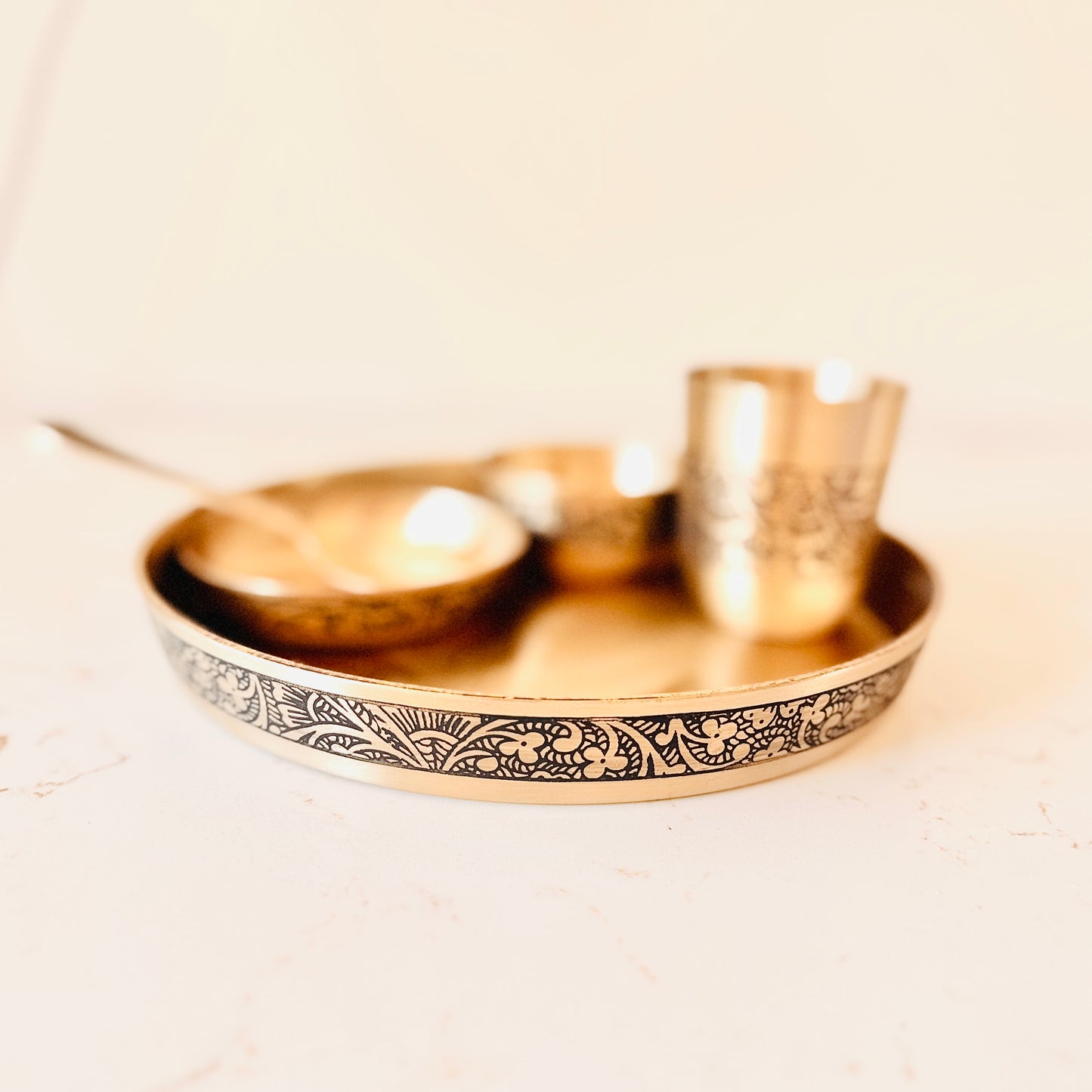Premium Bronze Baby Thali Set (Two Elegant Designs)