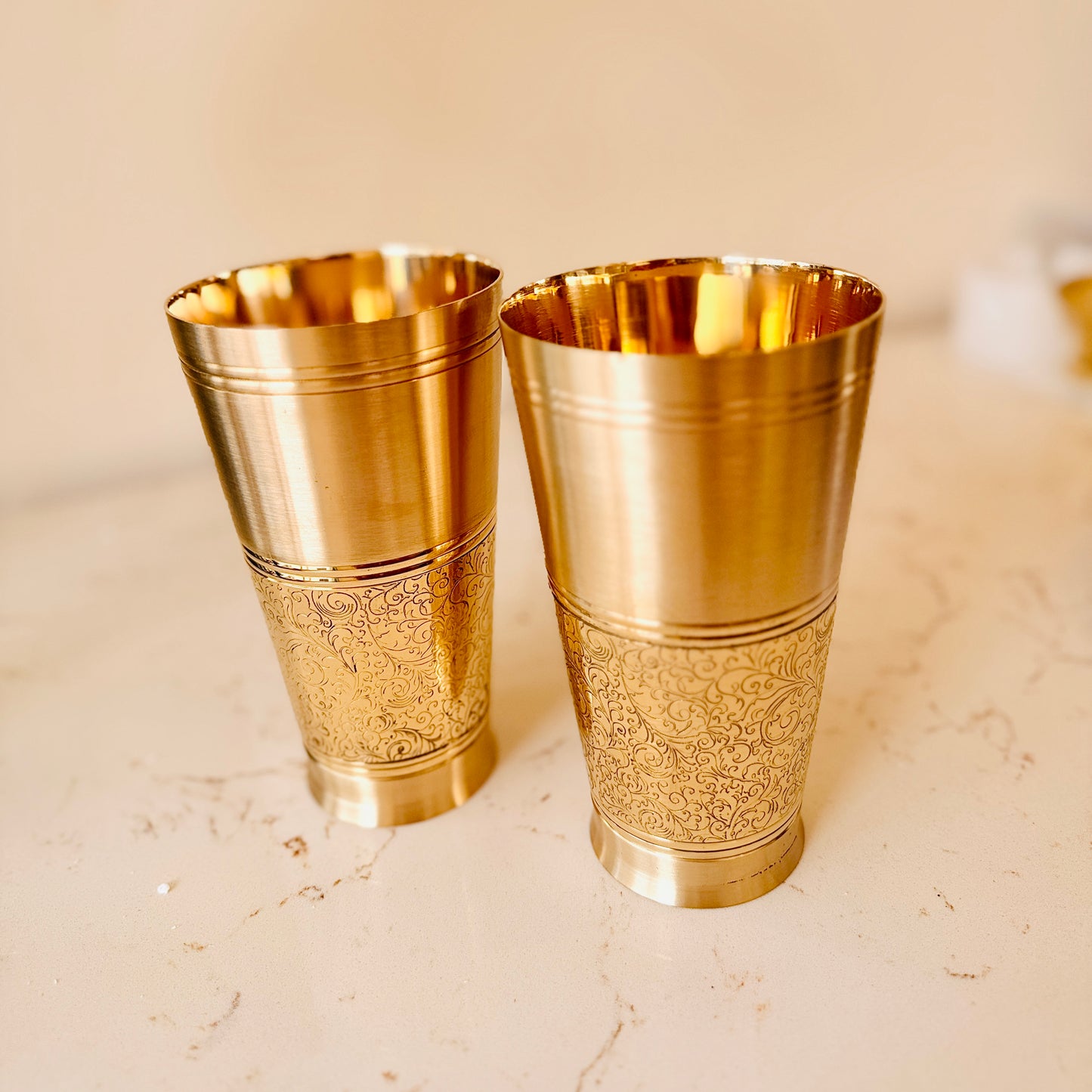 Premium Brass Lassi Glass – 750 ml (Set of 2)