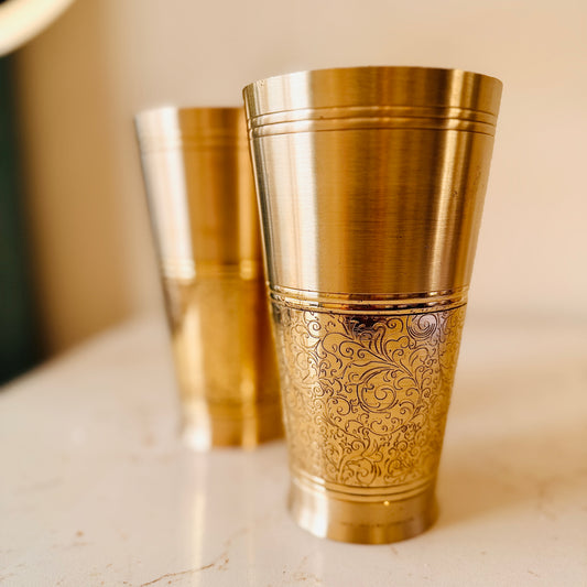 Premium Brass Lassi Glass – 750 ml (Set of 2)