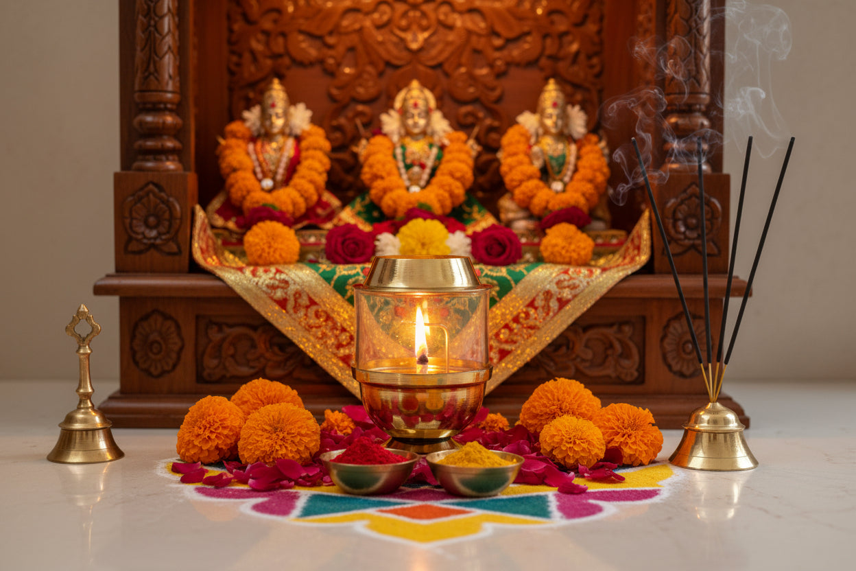 Premium Akhand Brass & Glass Diya