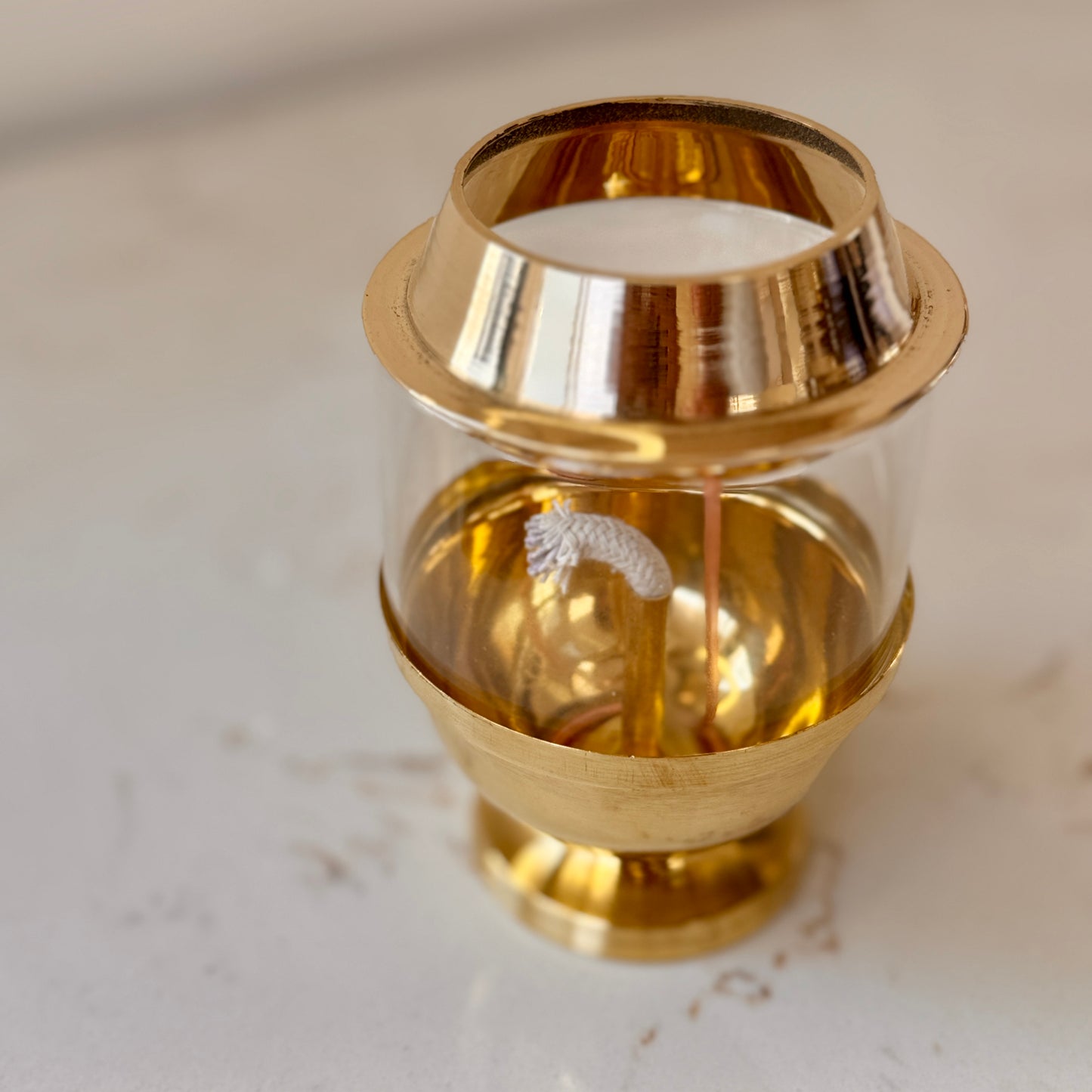 Premium Akhand Brass & Glass Diya