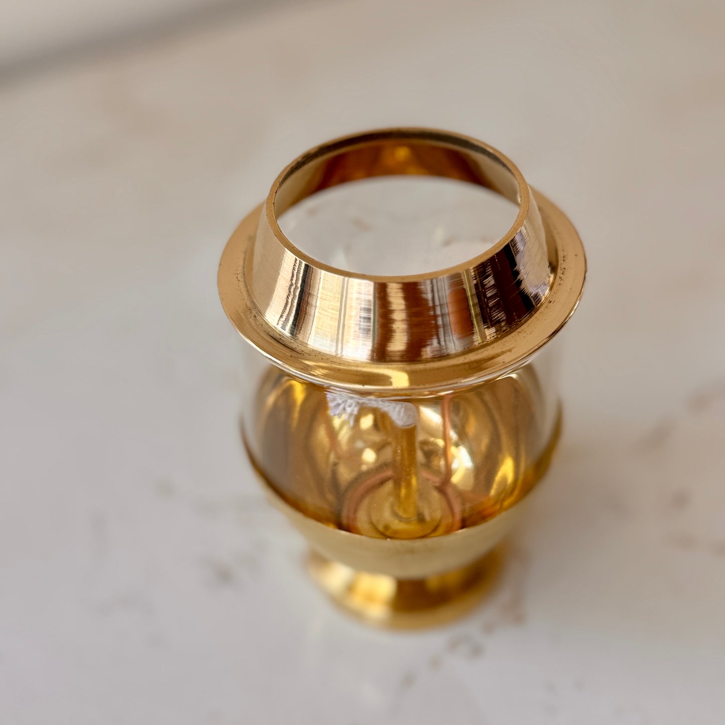 Premium Akhand Brass & Glass Diya
