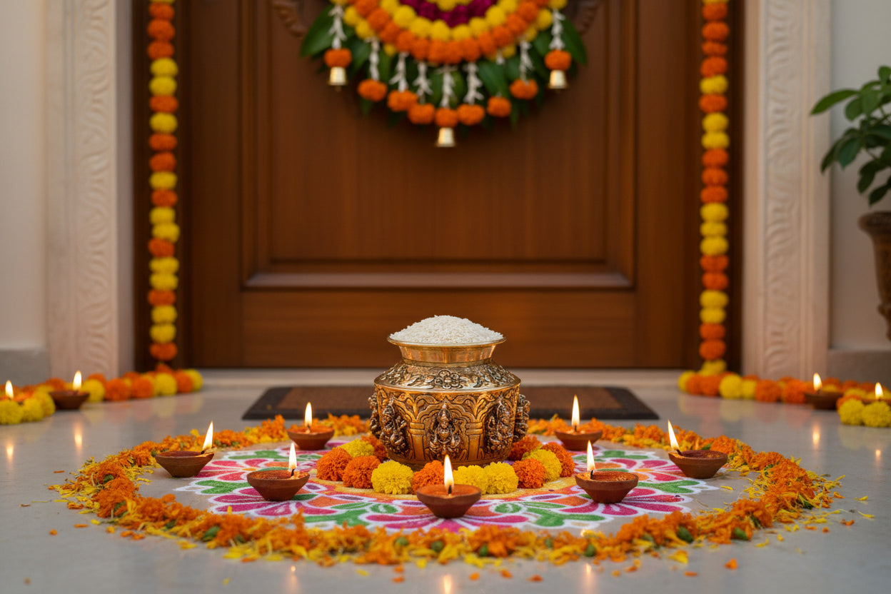 Premium Pure Brass Kalash / Lota (Handcrafted & Intricately Detailed)