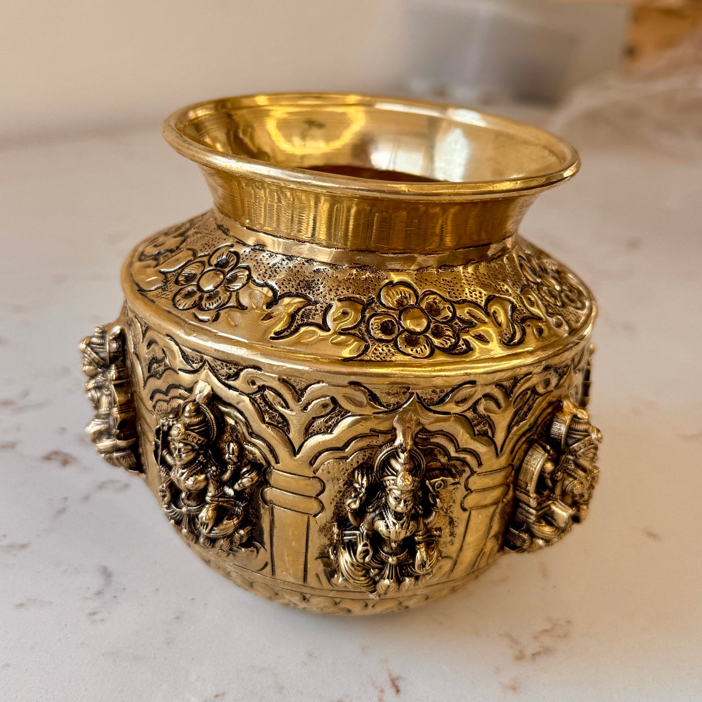 Premium Pure Brass Kalash / Lota (Handcrafted & Intricately Detailed)