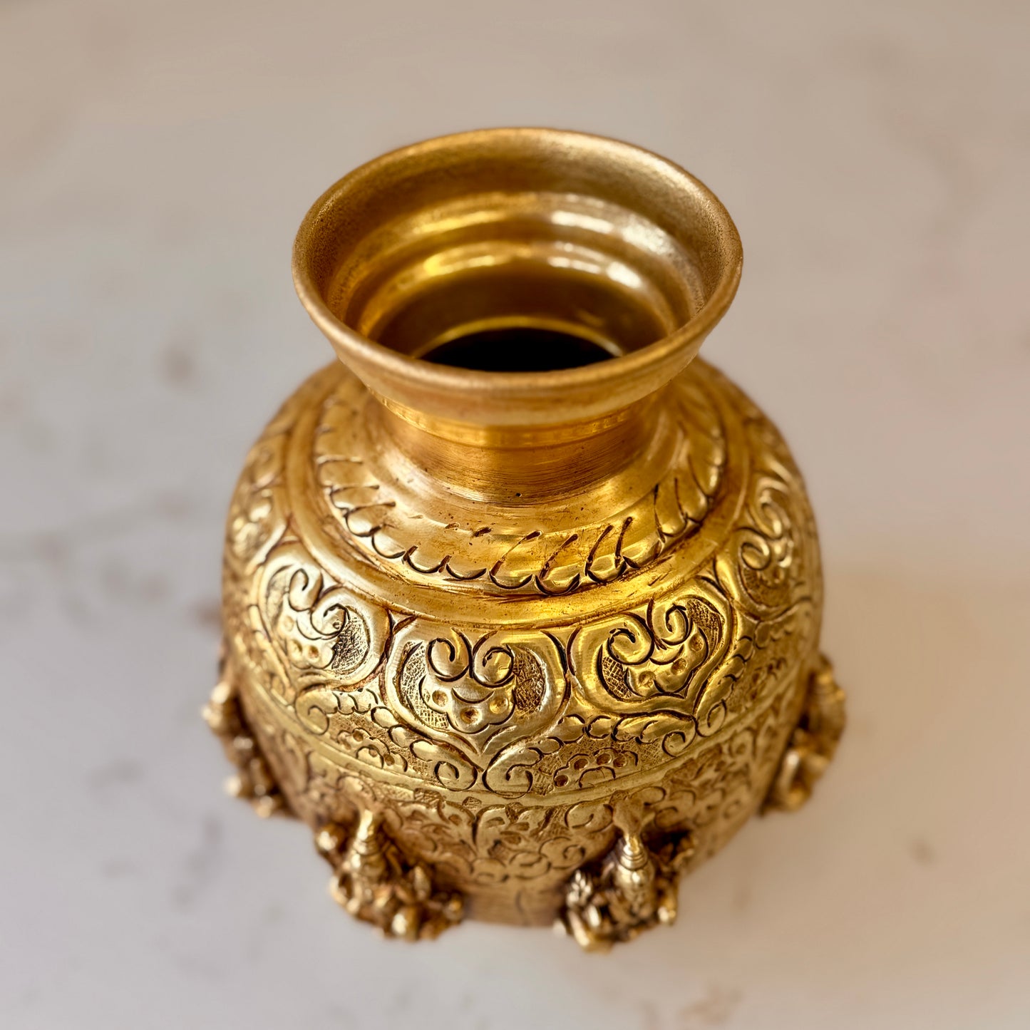 Premium Pure Brass Kalash / Lota (Handcrafted & Intricately Detailed)