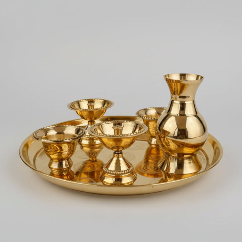 ✨ Premium Brass Puja Thali Set – Traditional & Elegant ✨