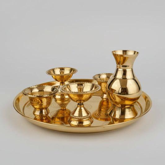 ✨ Premium Brass Puja Thali Set – Traditional & Elegant ✨