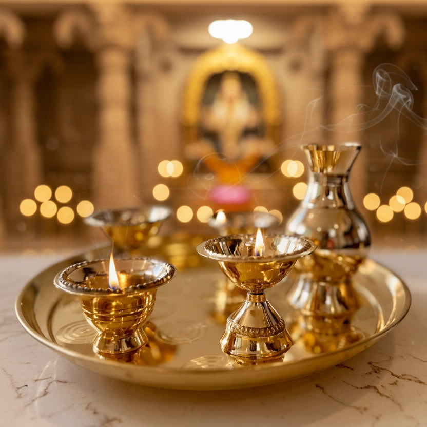 ✨ Premium Brass Puja Thali Set – Traditional & Elegant ✨