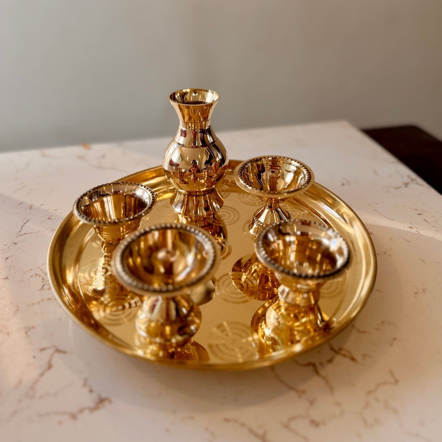 ✨ Premium Brass Puja Thali Set – Traditional & Elegant ✨