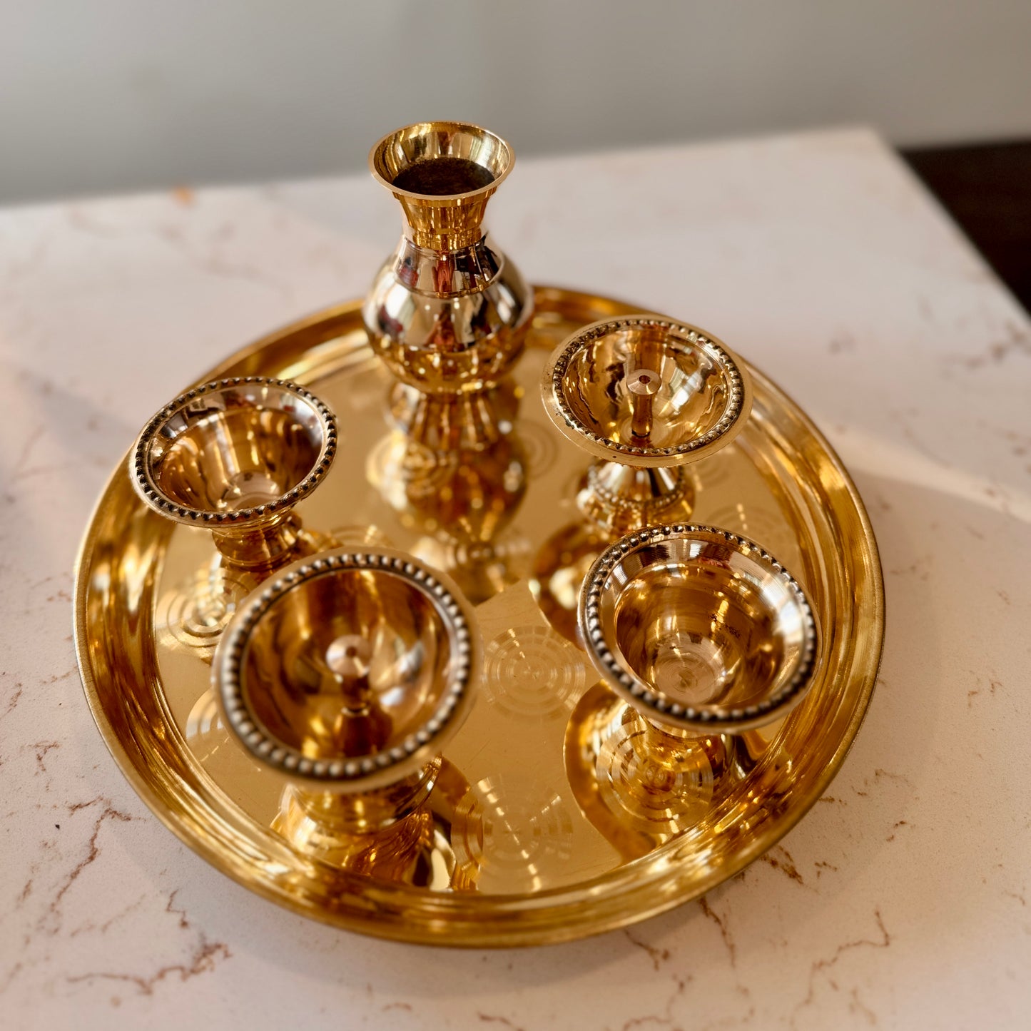 ✨ Premium Brass Puja Thali Set – Traditional & Elegant ✨