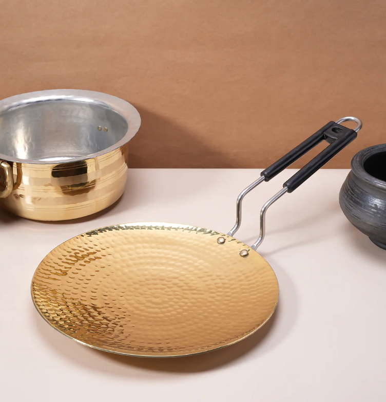 Premium Brass Roti Tawa – Hand Hammered Design