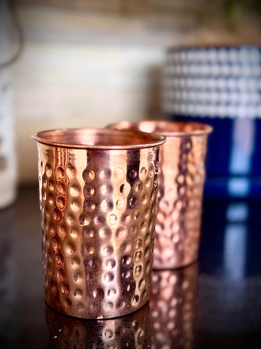 Hand-Hammered Copper Glass (Set of 2)