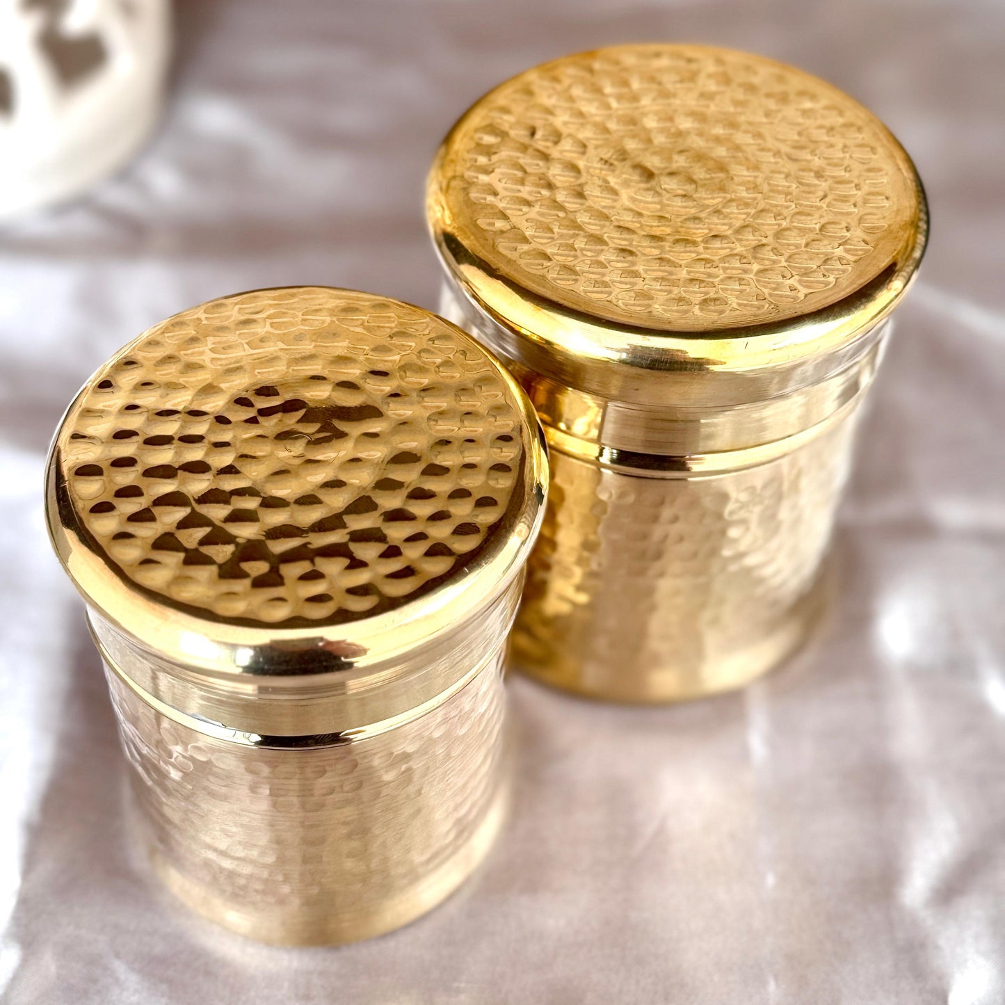 Premium Brass Storage Jar (Set of 2)