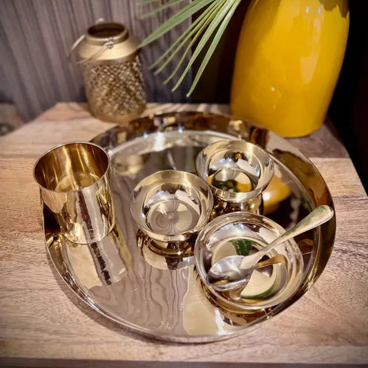 Bronze Thali Set – 6 Pieces