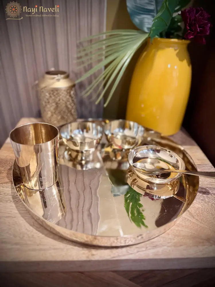 Bronze Thali Set – 6 Pieces