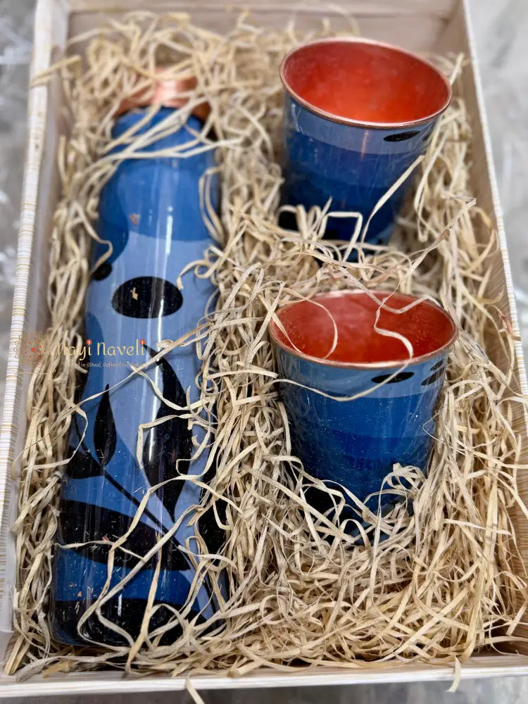 Copper Bottle Set Blue