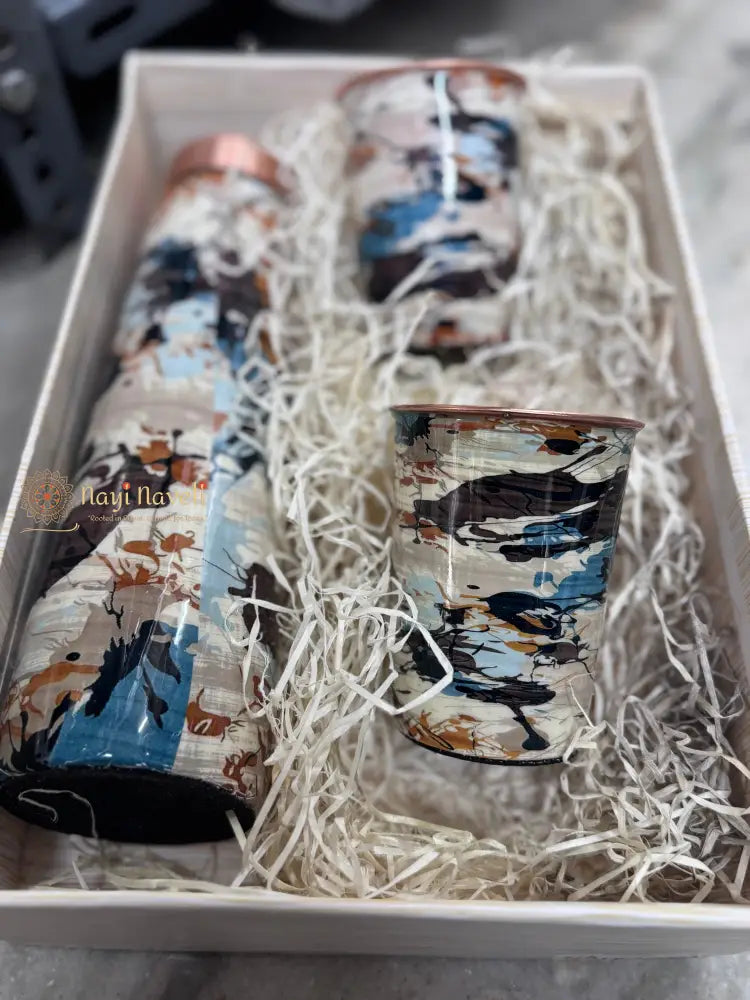 Copper Bottle Set White